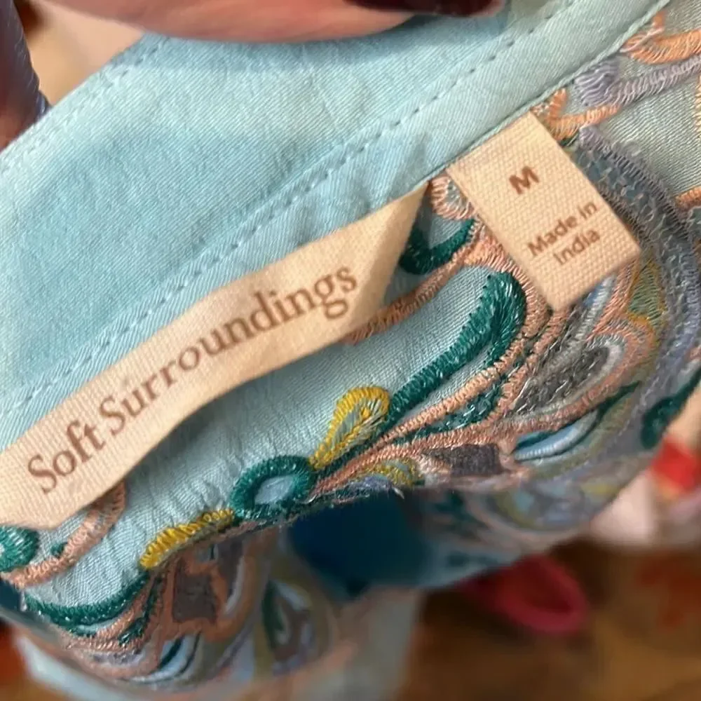 SOFT SURROUNDINGS Embroidered RIVER ISLAND TUNIC, M! - Picture 8 of 9